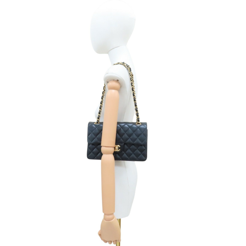 黑色 菱格紋 羊皮 COCO 23 肩背包 金釦 (無卡)【CHANEL 香奈兒】 A01113-7