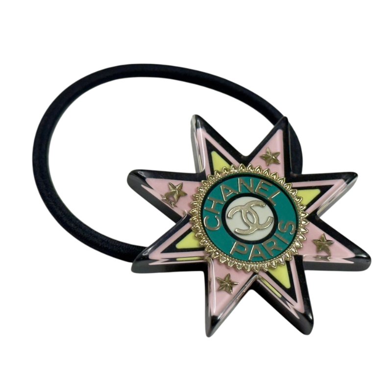 CHANEL CC 星星 彈性 束髮橡筋-3