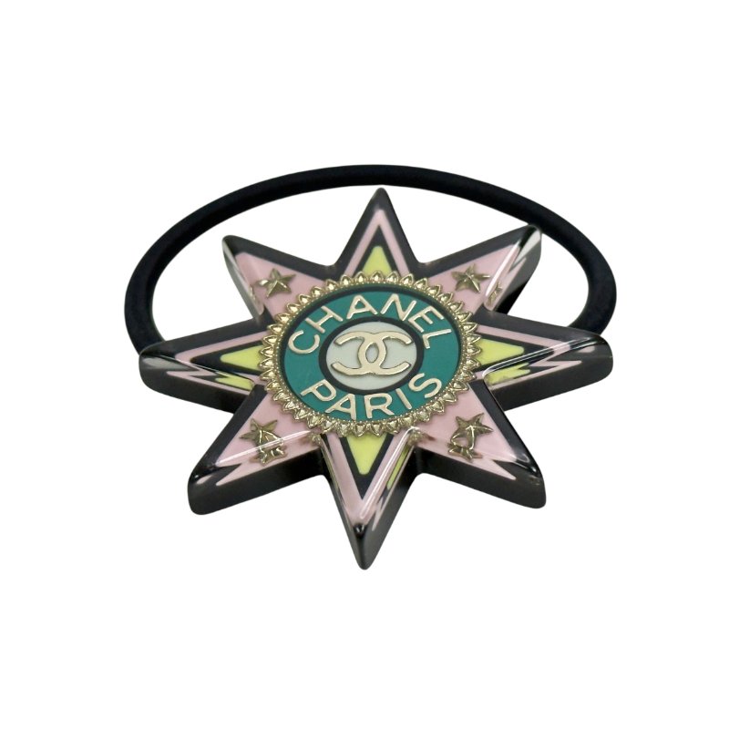 CHANEL CC 星星 彈性 束髮橡筋-4