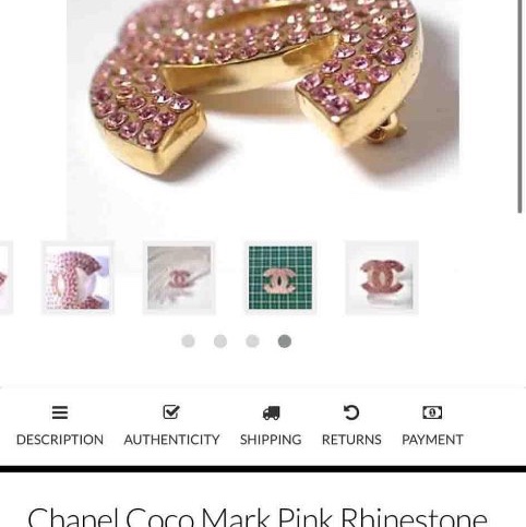Chanel絕美的粉色水晶logo胸針-6