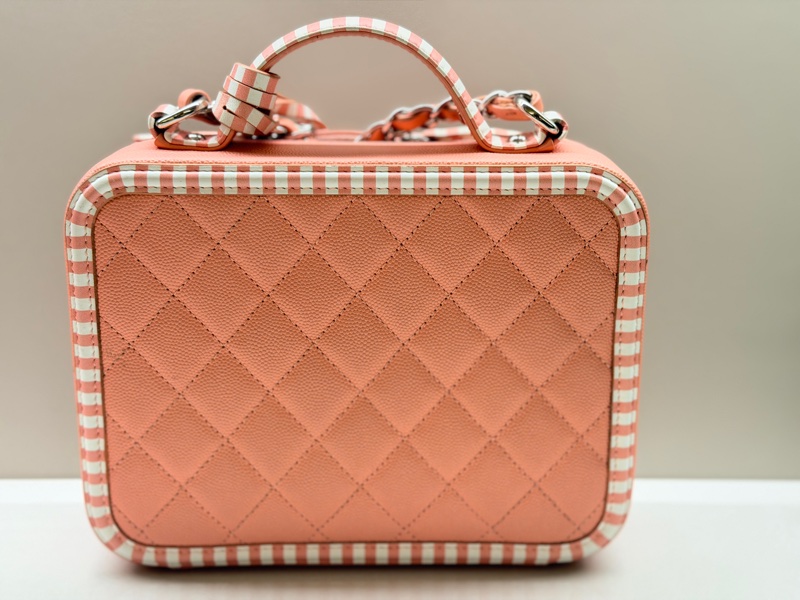 Chanel 香奈兒 中號Vanity case 牛皮荔枝紋相機包 粉紅色-1