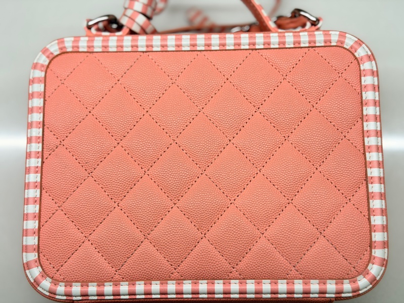Chanel 香奈兒 中號Vanity case 牛皮荔枝紋相機包 粉紅色-2