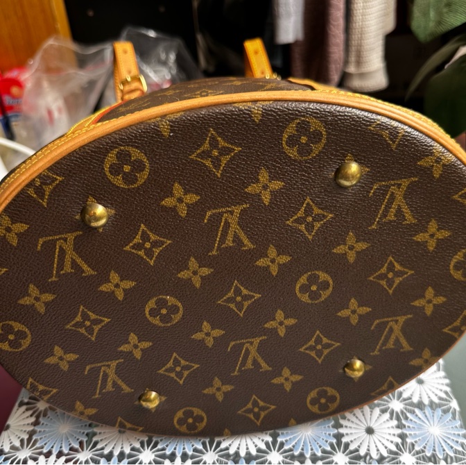【法製經典】LV Monogram Bucket PM 水桶包、經典老花配蜜糖色植鞣革,法製 FL 序號,實用派首選!-17