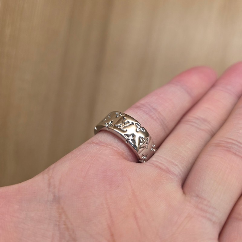 [滿版logo😘] LV銀色Mosaic戒指-1