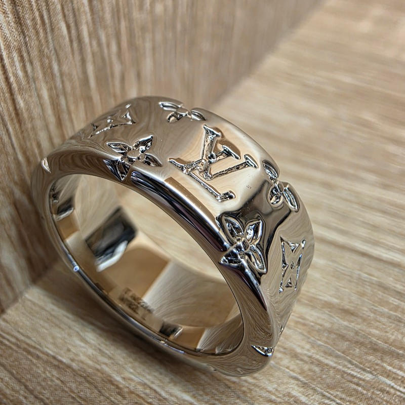 [滿版logo😘] LV銀色Mosaic戒指-7