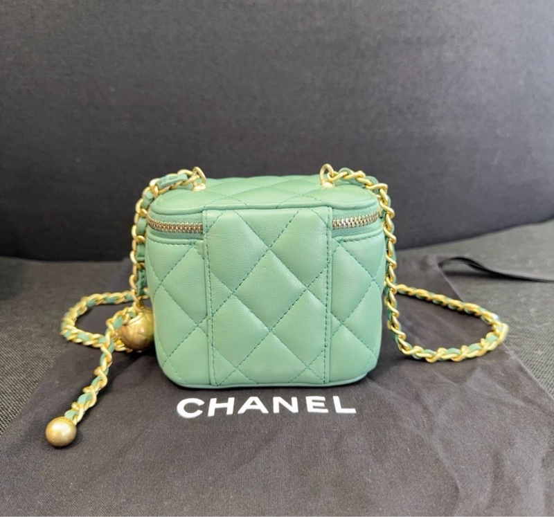 【全新 ✨ 全網最低價!】chanel 香奈兒 綠色金球 小盒子 羊皮 最新款帶鏡 晶片款(下單前先詢問庫存❗️)-2