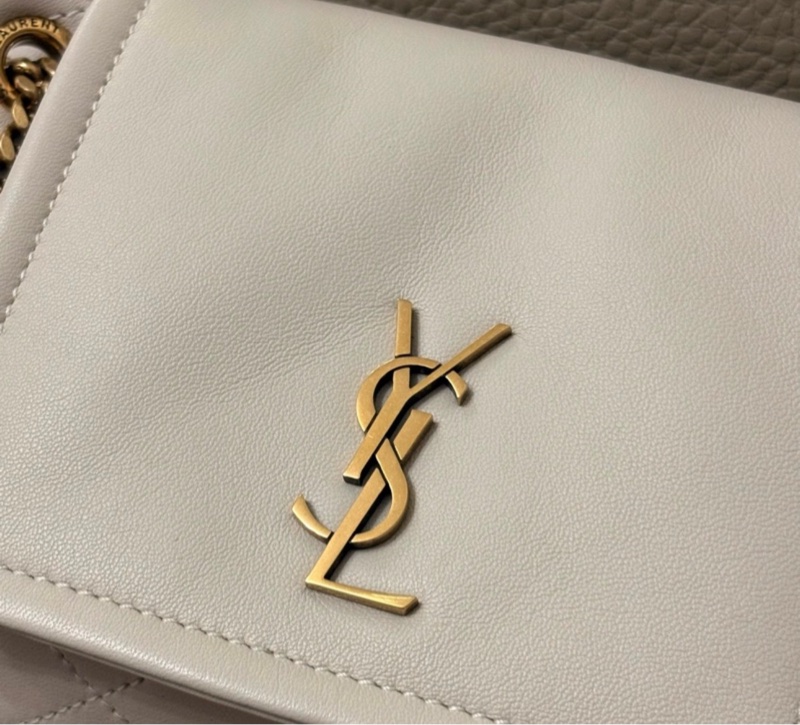 YSL Noilta 肩背包 斜背包 白色 小羊皮 白金-1