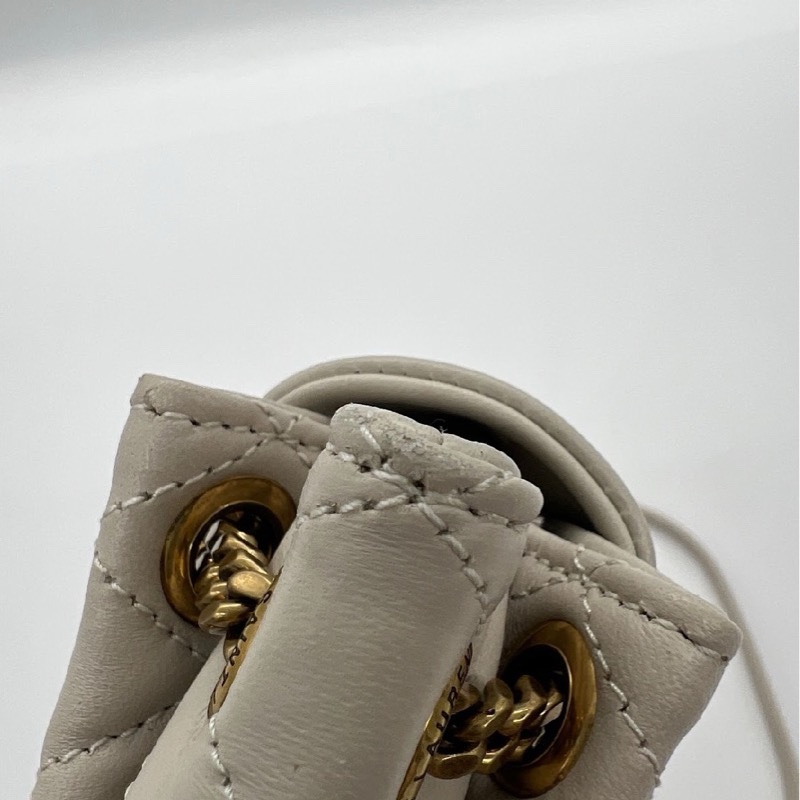 YSL Noilta 肩背包 斜背包 白色 小羊皮 白金-5