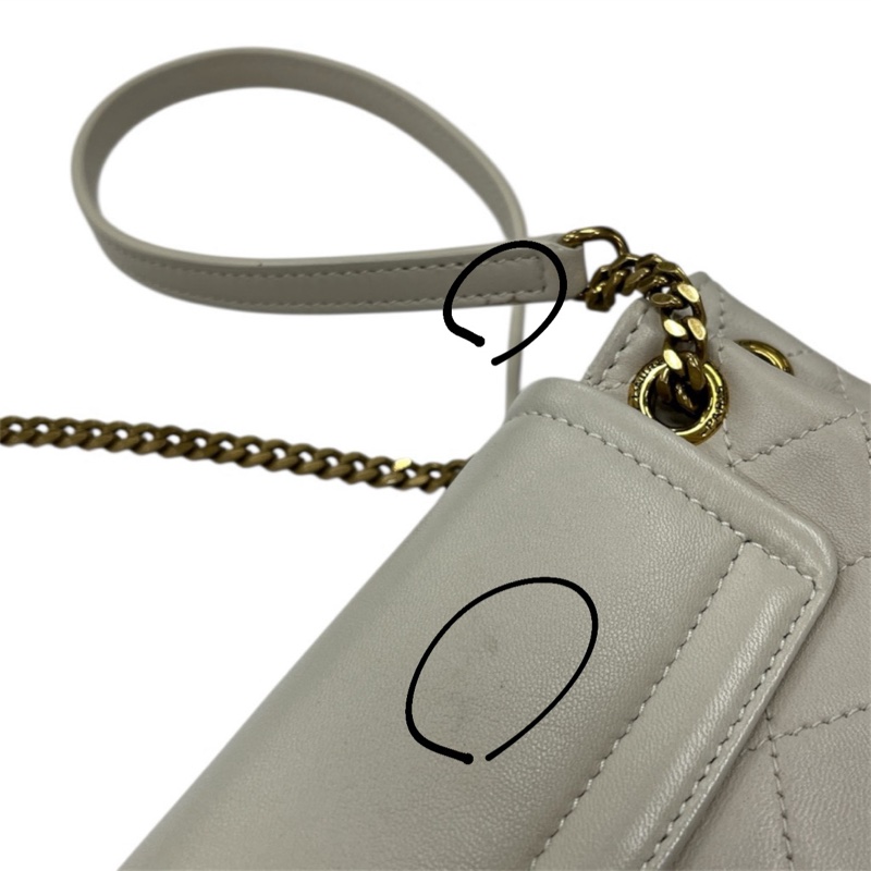 YSL Noilta 肩背包 斜背包 白色 小羊皮 白金-6