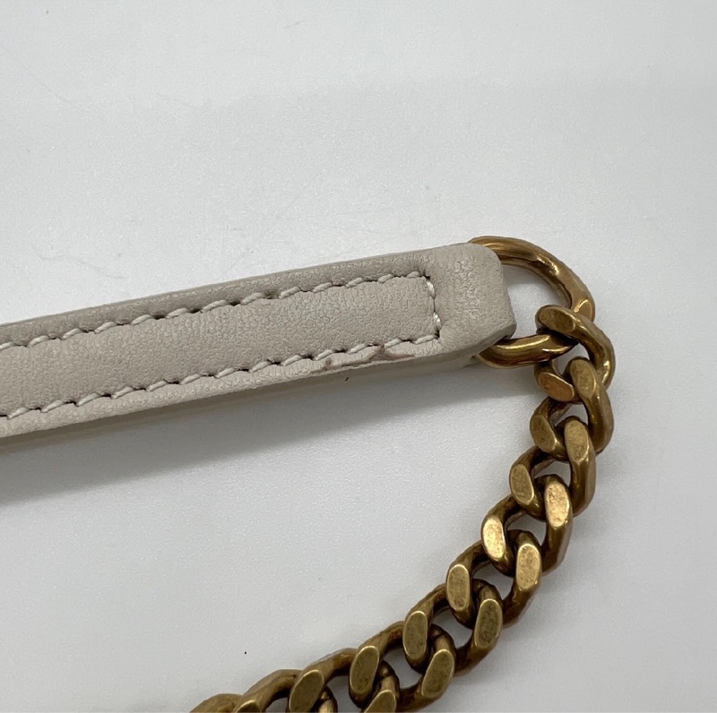 YSL Noilta 肩背包 斜背包 白色 小羊皮 白金-7