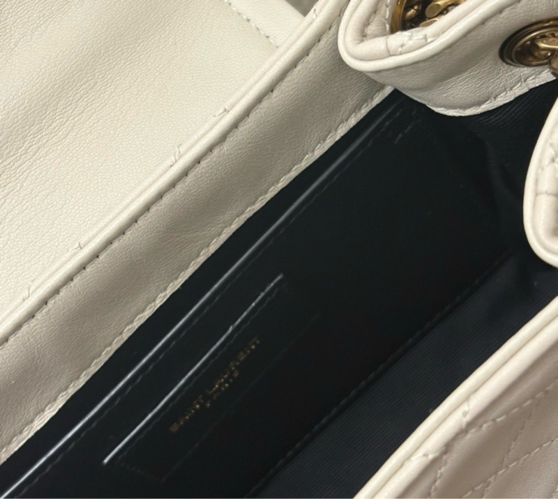 YSL Noilta 肩背包 斜背包 白色 小羊皮 白金-3