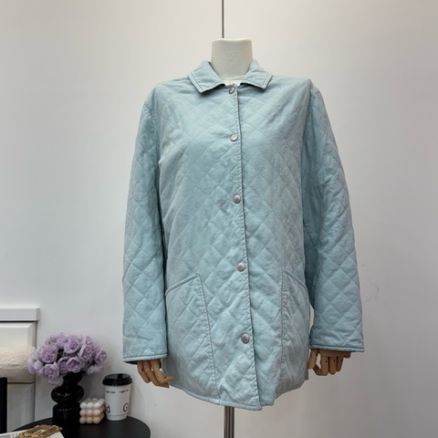Burberry 淺藍色菱格絎縫外套 vintage 二手 中古