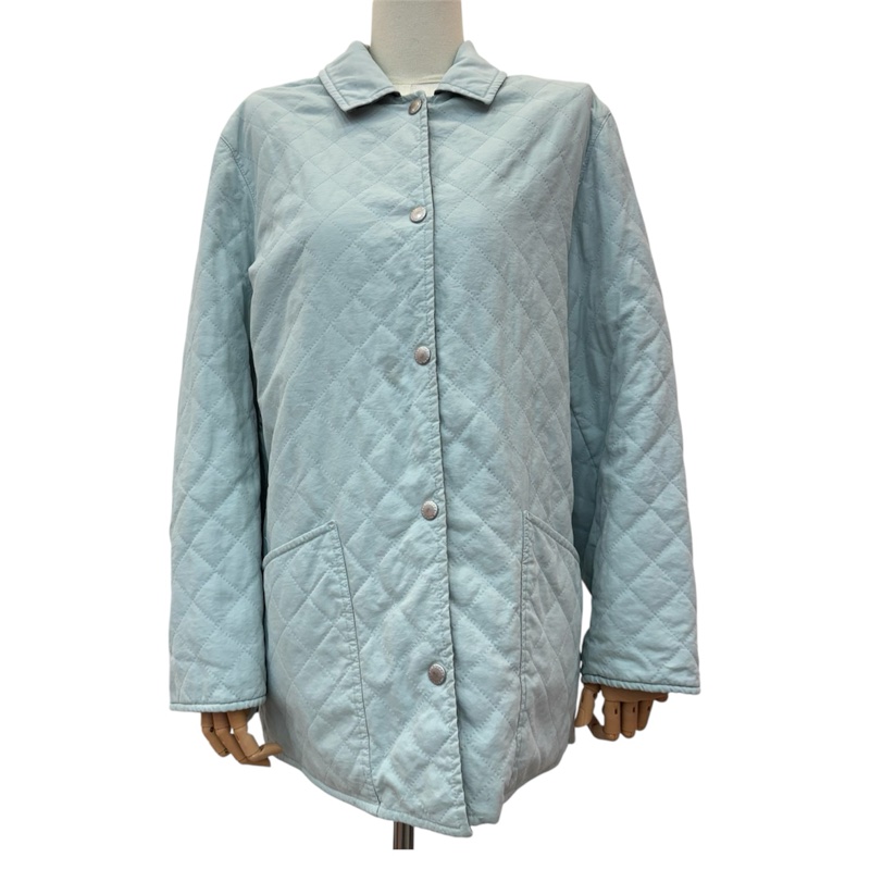 Burberry 淺藍色菱格絎縫外套 vintage 二手 中古-1
