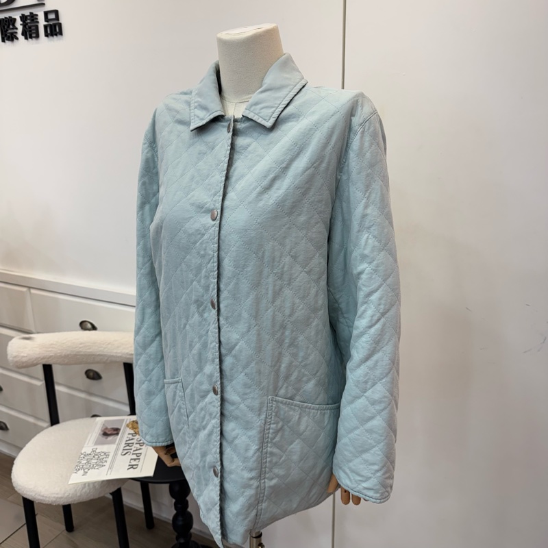 Burberry 淺藍色菱格絎縫外套 vintage 二手 中古-2