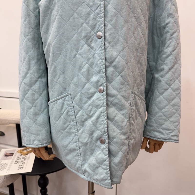 Burberry 淺藍色菱格絎縫外套 vintage 二手 中古-5