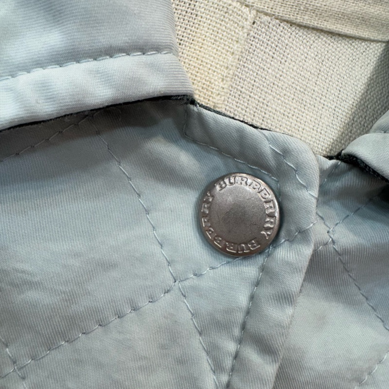 Burberry 淺藍色菱格絎縫外套 vintage 二手 中古-6