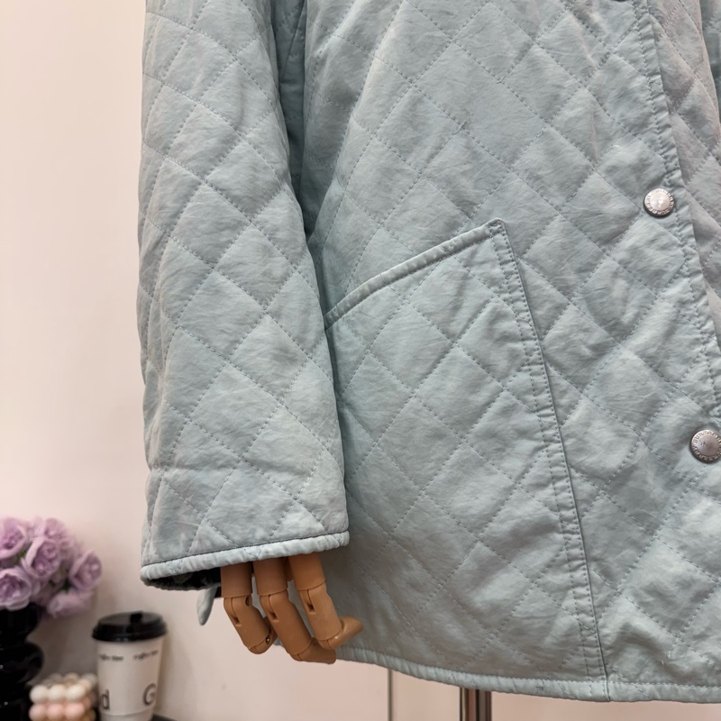 Burberry 淺藍色菱格絎縫外套 vintage 二手 中古-8