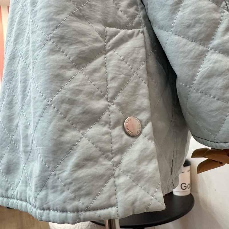 Burberry 淺藍色菱格絎縫外套 vintage 二手 中古-11