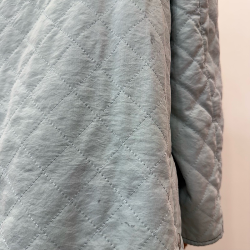 Burberry 淺藍色菱格絎縫外套 vintage 二手 中古-12