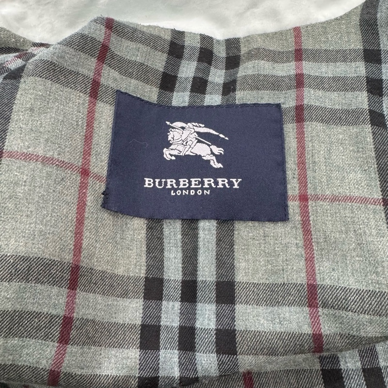 Burberry 淺藍色菱格絎縫外套 vintage 二手 中古-15