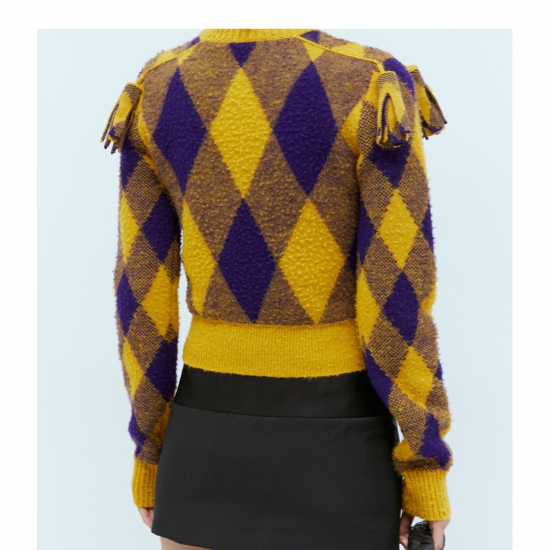 Burberry 女士 羊毛菱形圖案針織套衫XXS XS-2