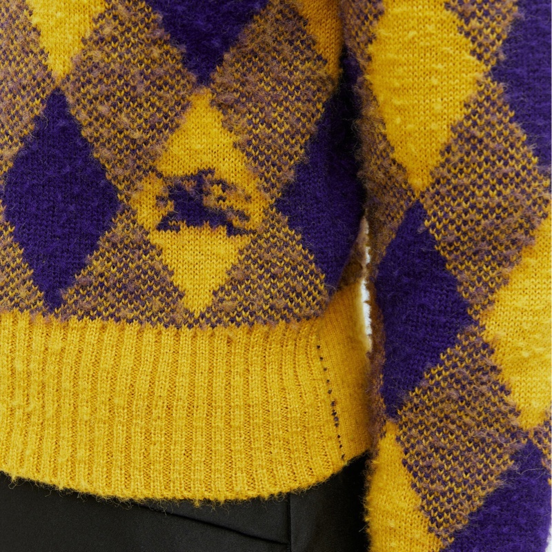 Burberry 女士 羊毛菱形圖案針織套衫XXS XS-3