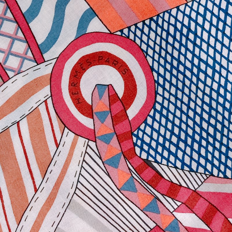 MS0579 Hermes愛馬仕 大方巾 La Selle Imaginaire Shawl Scarf 140 X 140 cm-6