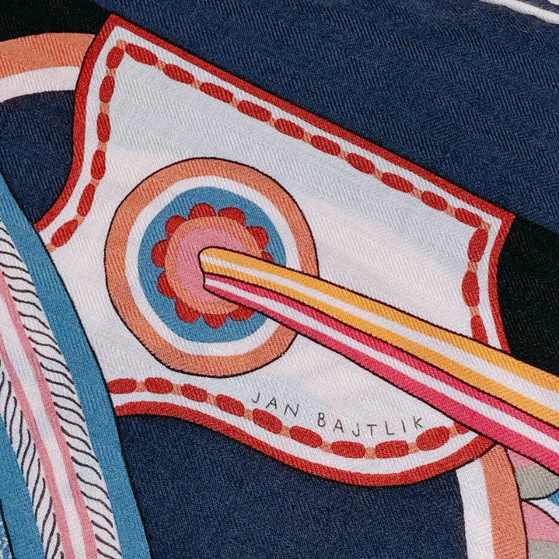 MS0579 Hermes愛馬仕 大方巾 La Selle Imaginaire Shawl Scarf 140 X 140 cm-7