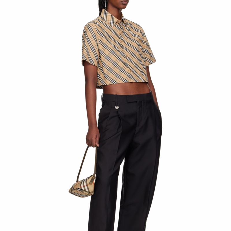 Burberry 女士 短款格紋棉質襯衫UK-2 UK-4 UK-6 UK-8 UK-10 UK-12碼-1
