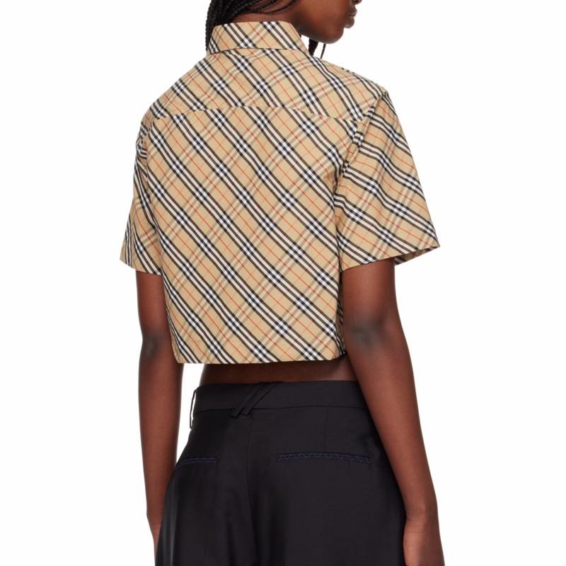 Burberry 女士 短款格紋棉質襯衫UK-2 UK-4 UK-6 UK-8 UK-10 UK-12碼-2