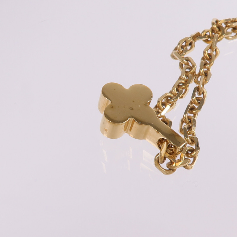 LOUIS VUITTON 金屬/PVC Flower Charm Pearl Necklace金屬項鏈-8
