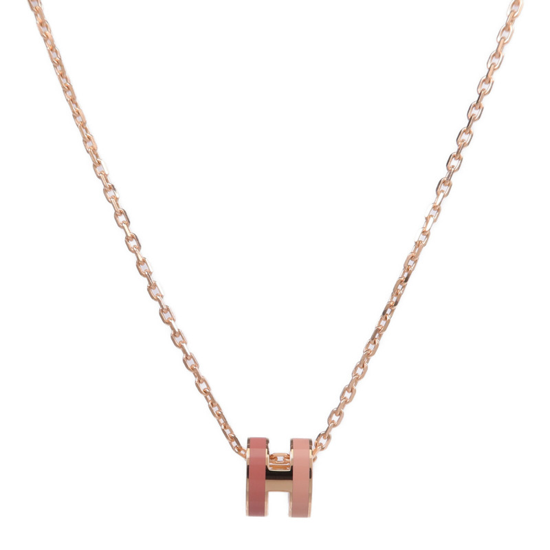 HERMES 金屬/琺瑯Pop H Necklace金扣項鏈-1