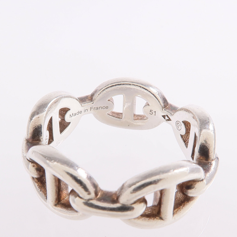 HERMES 925純銀Chaine D'anere Ring戒指US#5.5-4
