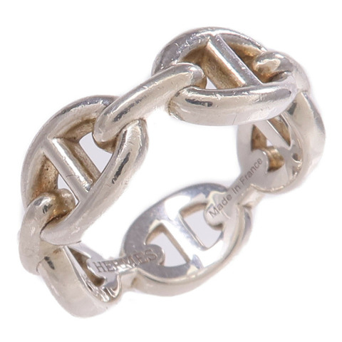 HERMES 925純銀Chaine d'ancre Enchainee Ring戒指US#5.25