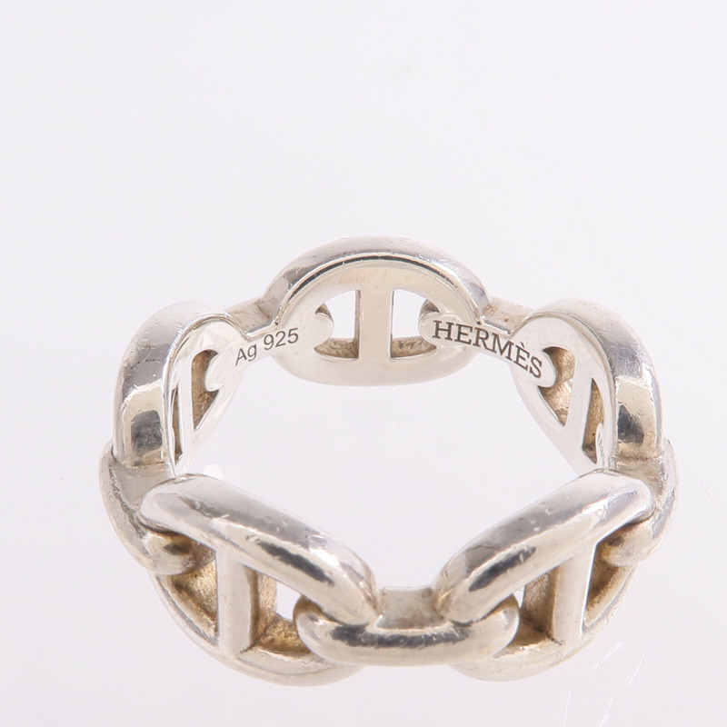 HERMES 925純銀Chaine d'ancre Enchainee Ring戒指US#5.25-5