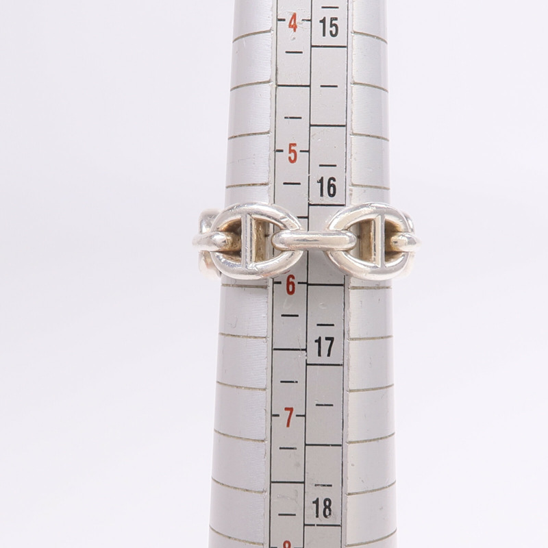 HERMES 925純銀Chaine d'ancre Enchainee Ring戒指US#5.25-6