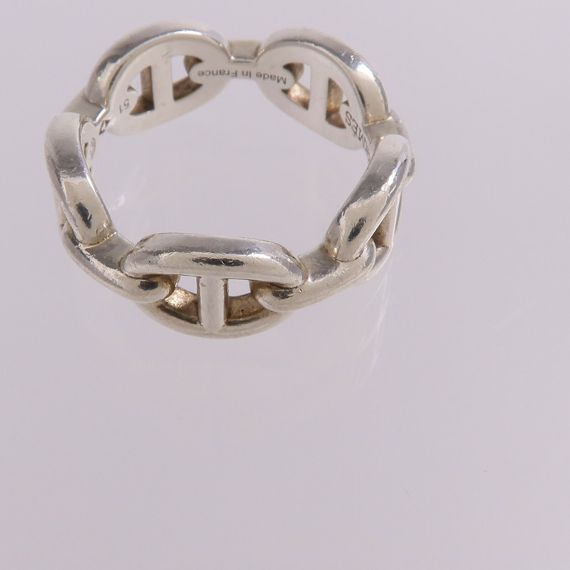 HERMES 925純銀Chaine d'ancre Enchainee Ring戒指US#5.25-8