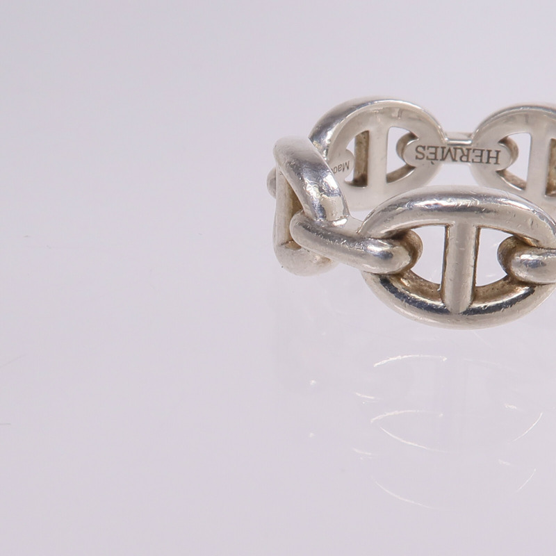 HERMES 925純銀Chaine d'ancre Enchainee Ring戒指US#5.25-9