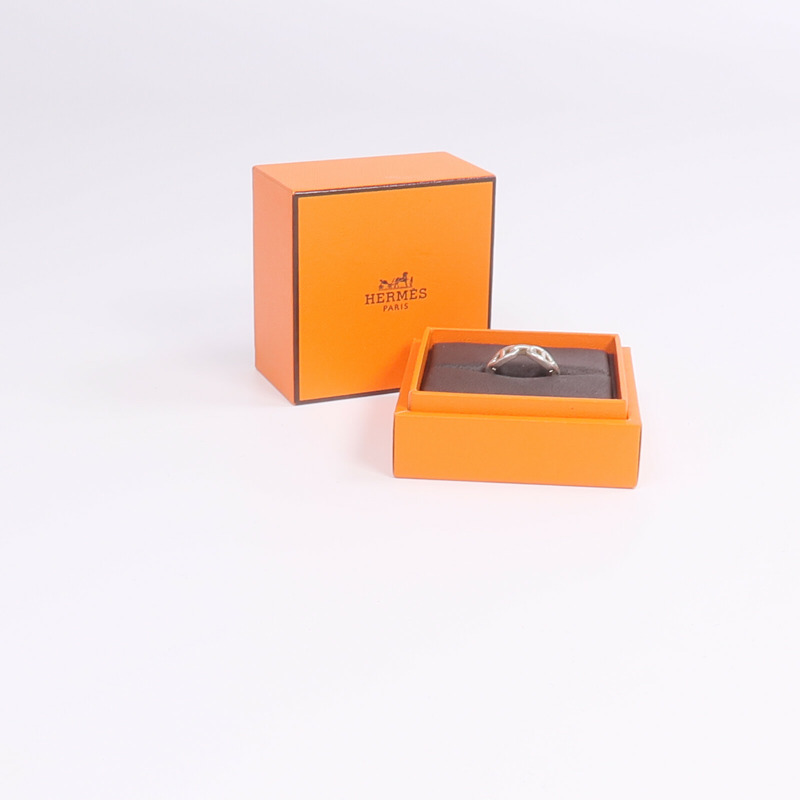 HERMES 925純銀Chaine d'ancre Enchainee Ring戒指US#5.25-10