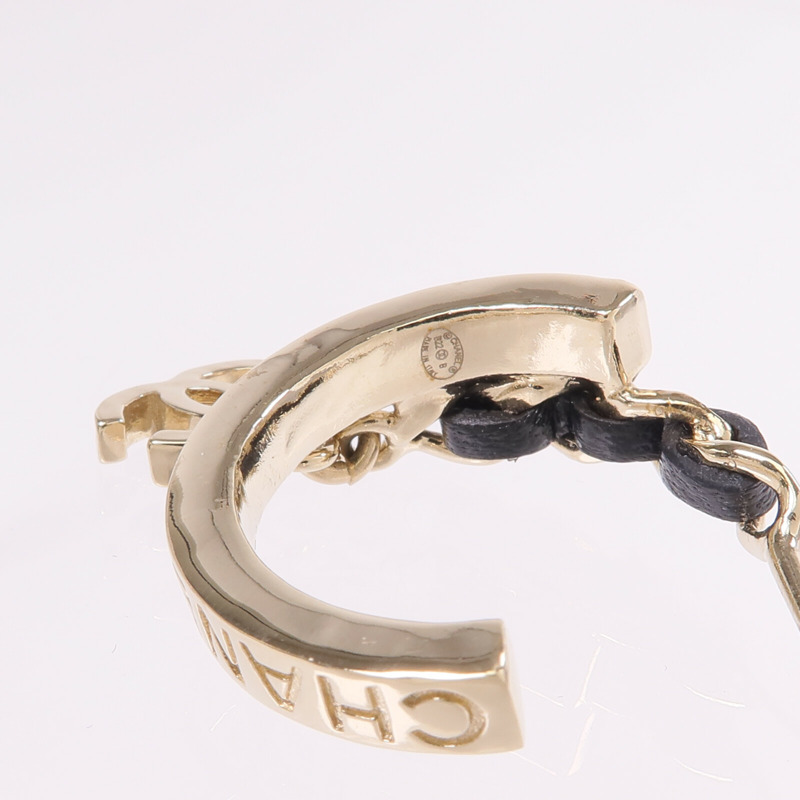 CHANEL 金屬/皮革Earrings金扣耳環-4
