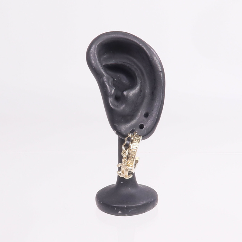 CHANEL 金屬/皮革Earrings金扣耳環-7