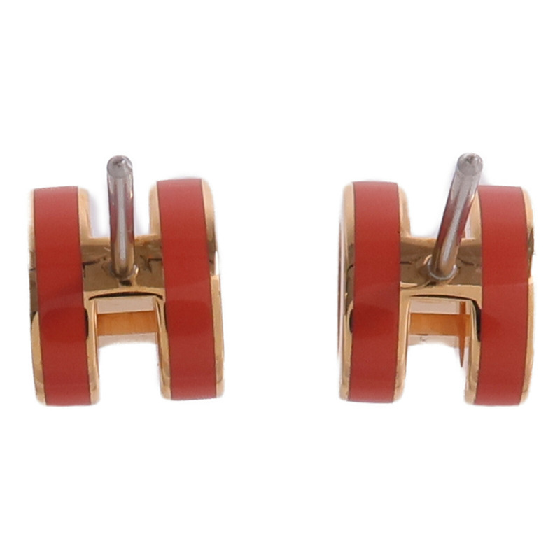 HERMES 金屬/琺瑯Mini Pop H金扣耳環-2