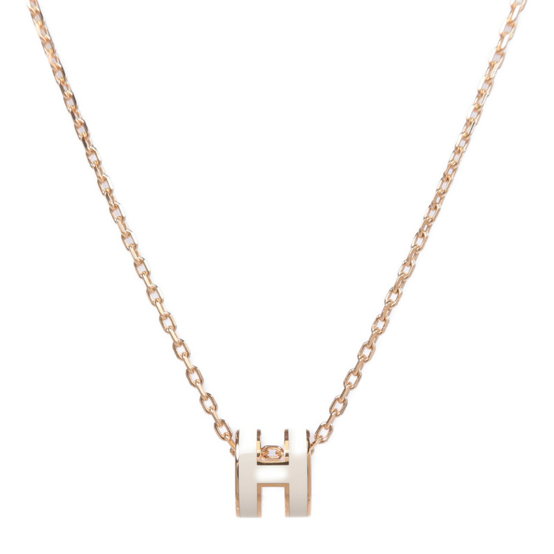 HERMES 金屬/琺瑯Mini Pop H金扣項鏈Nata-1