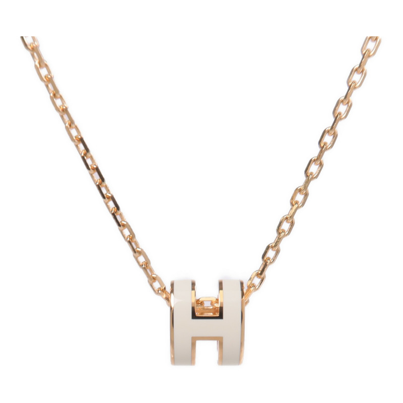 HERMES 金屬/琺瑯Mini Pop H金扣項鏈Nata-2
