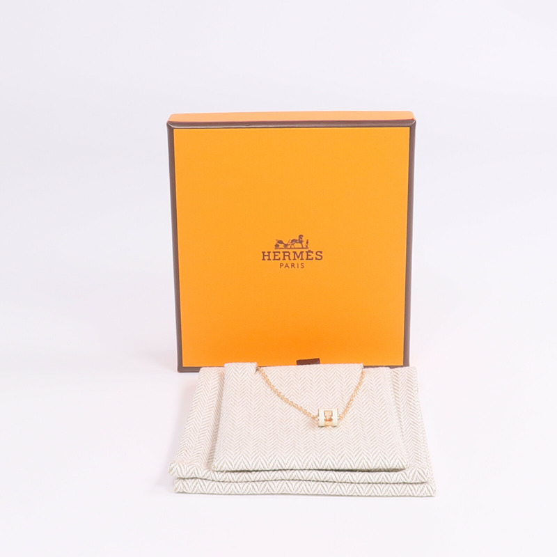 HERMES 金屬/琺瑯Mini Pop H金扣項鏈Nata-7