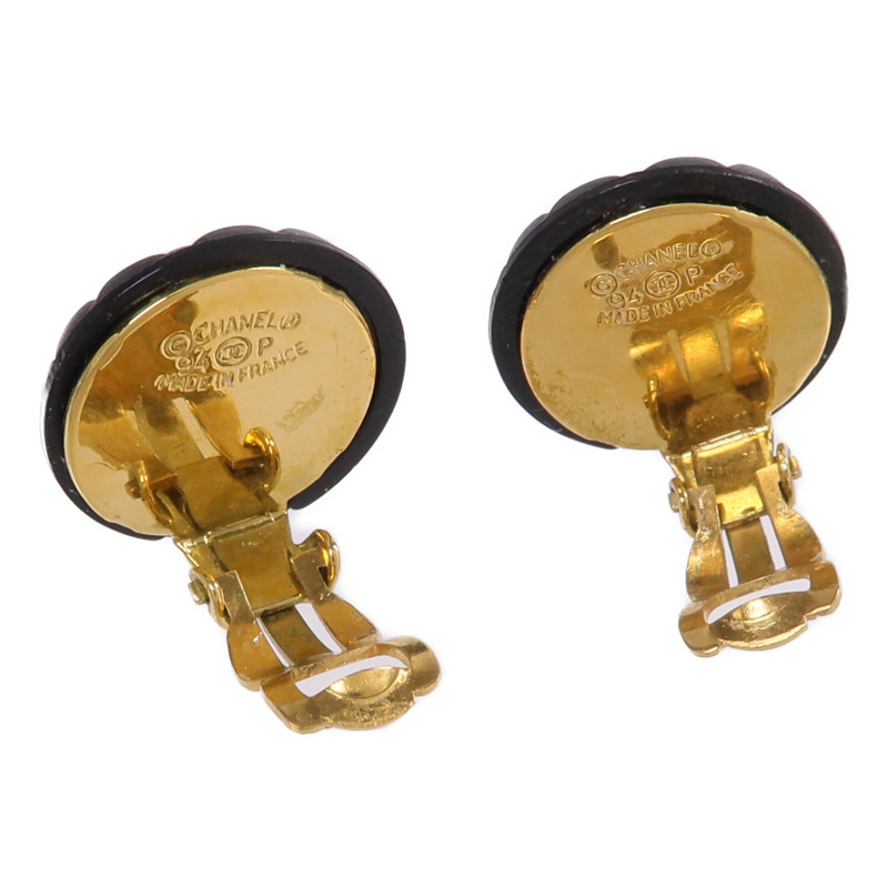 CHANEL 金屬/PVC Earrings金扣耳環-3