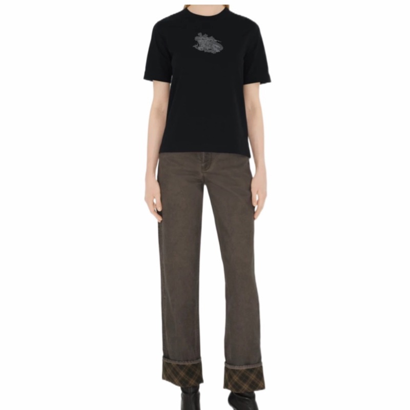 Burberry 女士 徽標棉質 T 恤XS S M L碼-1