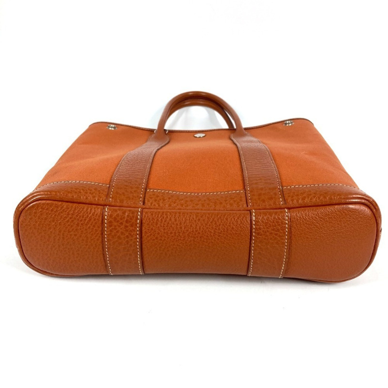 愛馬仕 Garden File PM 直式手提包,肩背式,皮革和帆布材質,男女通用,橙色-4