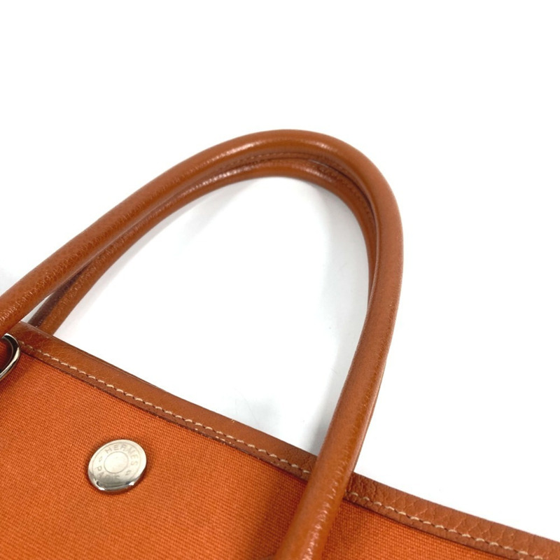 愛馬仕 Garden File PM 直式手提包,肩背式,皮革和帆布材質,男女通用,橙色-7