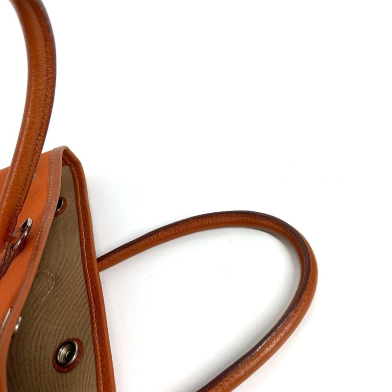 愛馬仕 Garden File PM 直式手提包,肩背式,皮革和帆布材質,男女通用,橙色-8